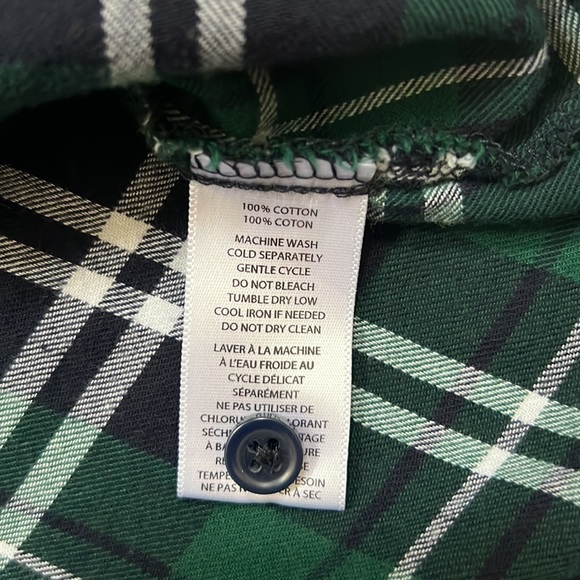 Button down plaid flannel top with bell flare tie sleeves, 100% cotton, Medium - Picture 11 of 16